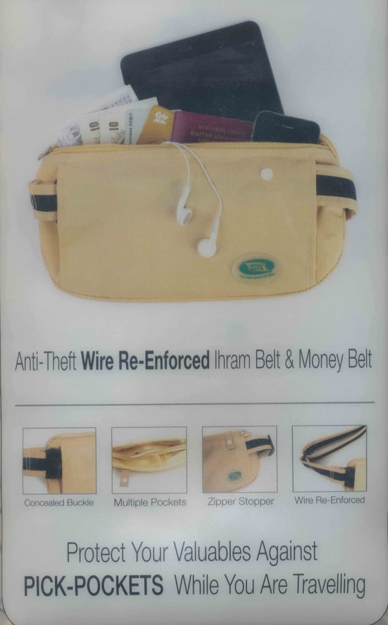 Hajj & Umrah - Anti-Theft Waist Bag and Ihram Belt