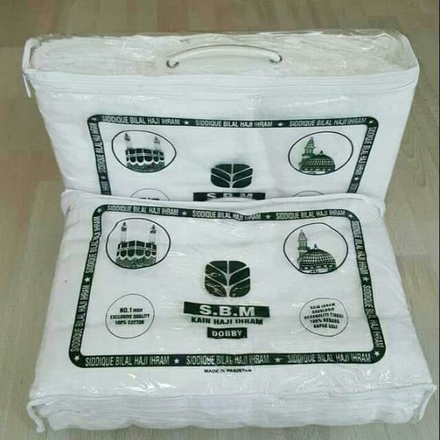 No:1 Kain Ihram S.B.M Eksklusif Berkualiti Tinggi 100% Benang Kapas Asli